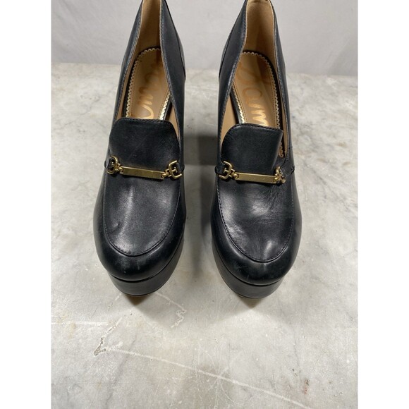Sam Edelman Aurelie Platform Loafer Women’s 9 Black Leather - Picture 1 of 9